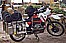 my third AFRICA-motorcycle, brandnew ... BMW R100GS for my fourth big AFRICA-motorcycle-trip: " KENYA to SOUTH AFRICA"_always too much luggage on it_ here in ZAMBIA, close to the dangerous border to MOZAMBIQUE_ winter 1990-91_Jochen A. Hbener