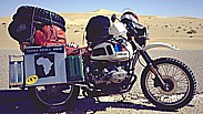 my first Africa motorcycle 'BMW R80GS Paris-Dakar' ... on the second  big AFRICA-motorcycle-trip ... always too much luggage on it ... Eastern ALGERIA 1986, close to Hassi Messaoud_Jochen A. Hbener