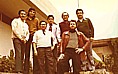 Jochen 1975 together with his Peruvian working colleagues _ during his practical training in 'organization' at the ship- yard 'Metal Empresa' in Callao, Lima, PERU, SOUTH- AMERICA_Jochen A. Hbener