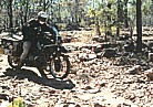 1996, Australia_a special survival-trip in Northern Territories_Jochen with BMW R100GS, crossing roughly, stony, rocky terrain, searching LOST CITY, without water_ my motorcycle-trip 'around the world' 1995-96_Jochen A. Hbener